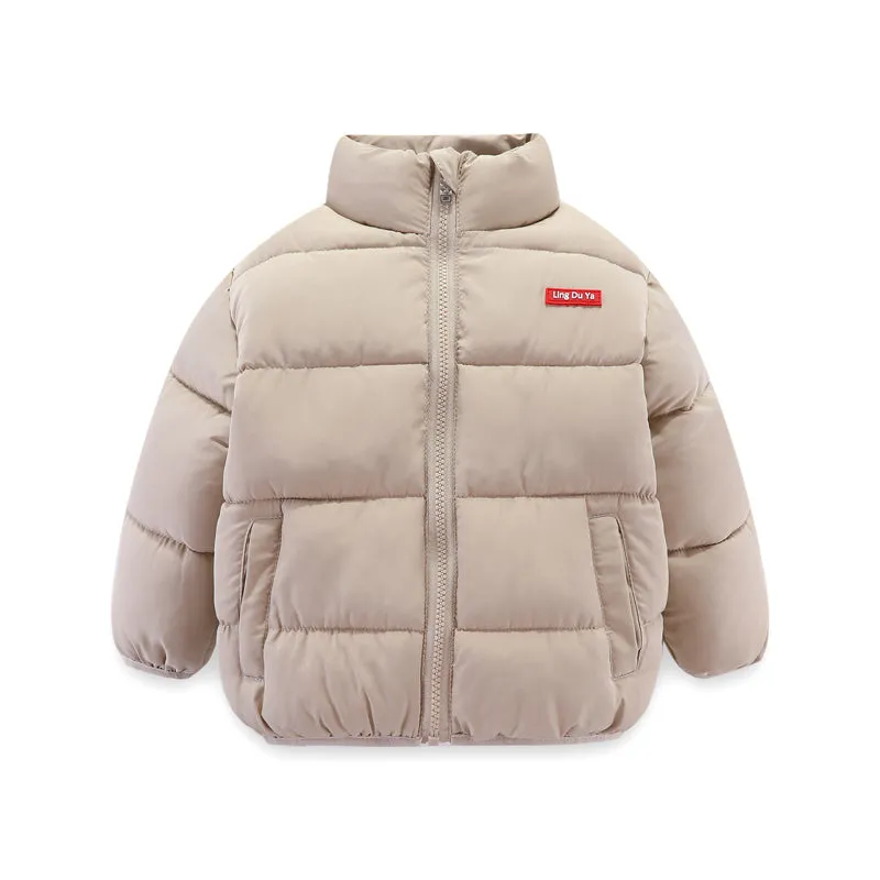 Childrens cotton zip-up top with stand collar, plain pattern, available in multiple colours and sizes 100cm to 140cm