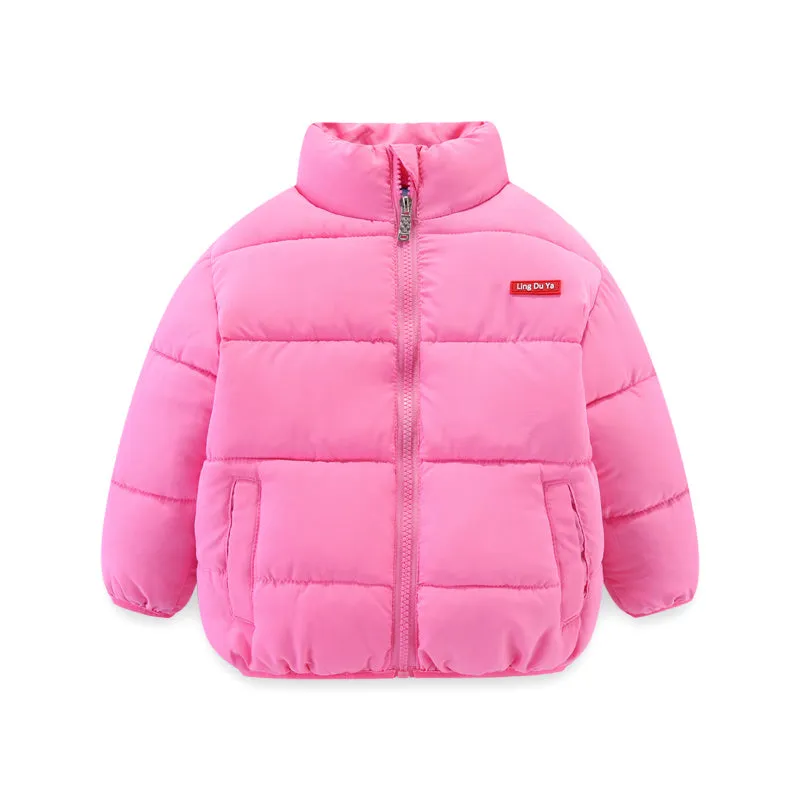 Childrens cotton zip-up top with stand collar, plain pattern, available in multiple colours and sizes 100cm to 140cm