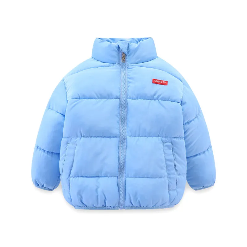 Childrens cotton zip-up top with stand collar, plain pattern, available in multiple colours and sizes 100cm to 140cm
