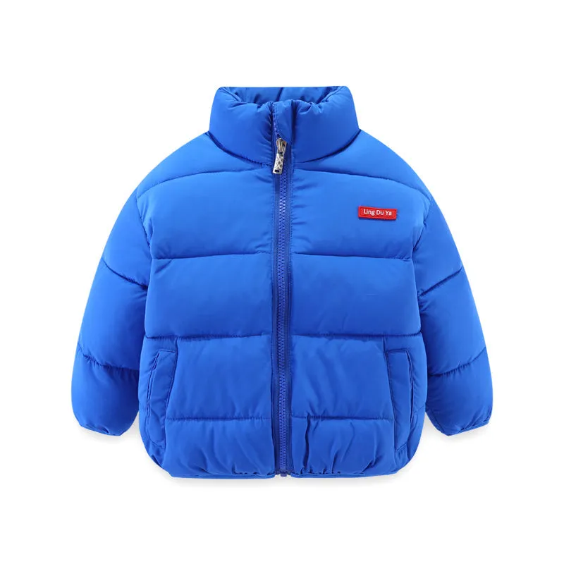 Childrens cotton zip-up top with stand collar, plain pattern, available in multiple colours and sizes 100cm to 140cm