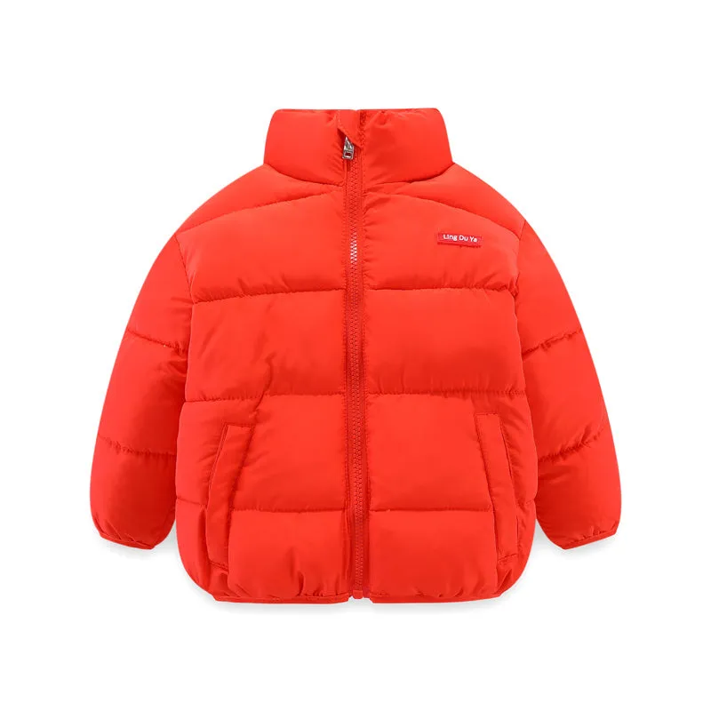 Childrens cotton zip-up top with stand collar, plain pattern, available in multiple colours and sizes 100cm to 140cm