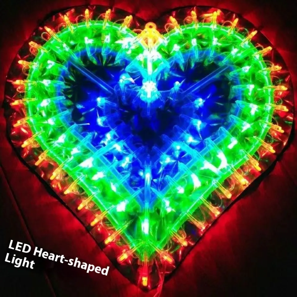 Christmas outdoor string lights with decorative shaped bulbs including peacock, heart, sunflower and star designs