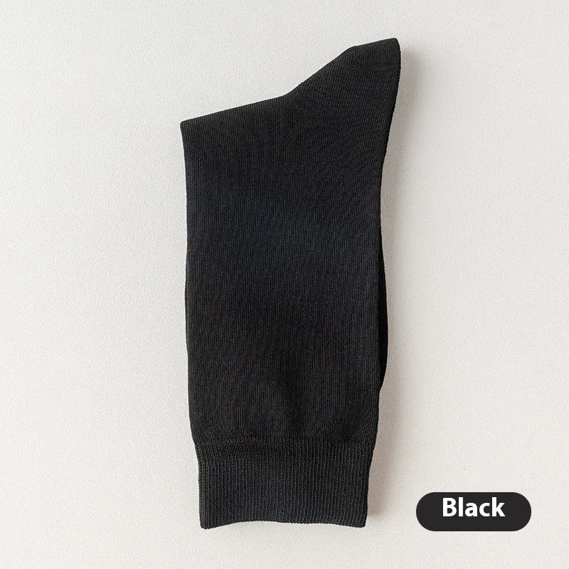 Mid-calf men's business socks in combed cotton available in twelve solid colours