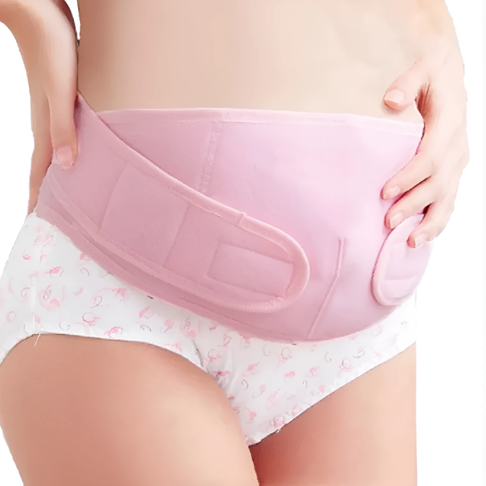 Cotton pre-pregnancy support belt in pink colour, length 155cm, for stomach lift and waist support