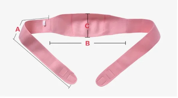 Cotton pre-pregnancy support belt in pink colour, length 155cm, for stomach lift and waist support
