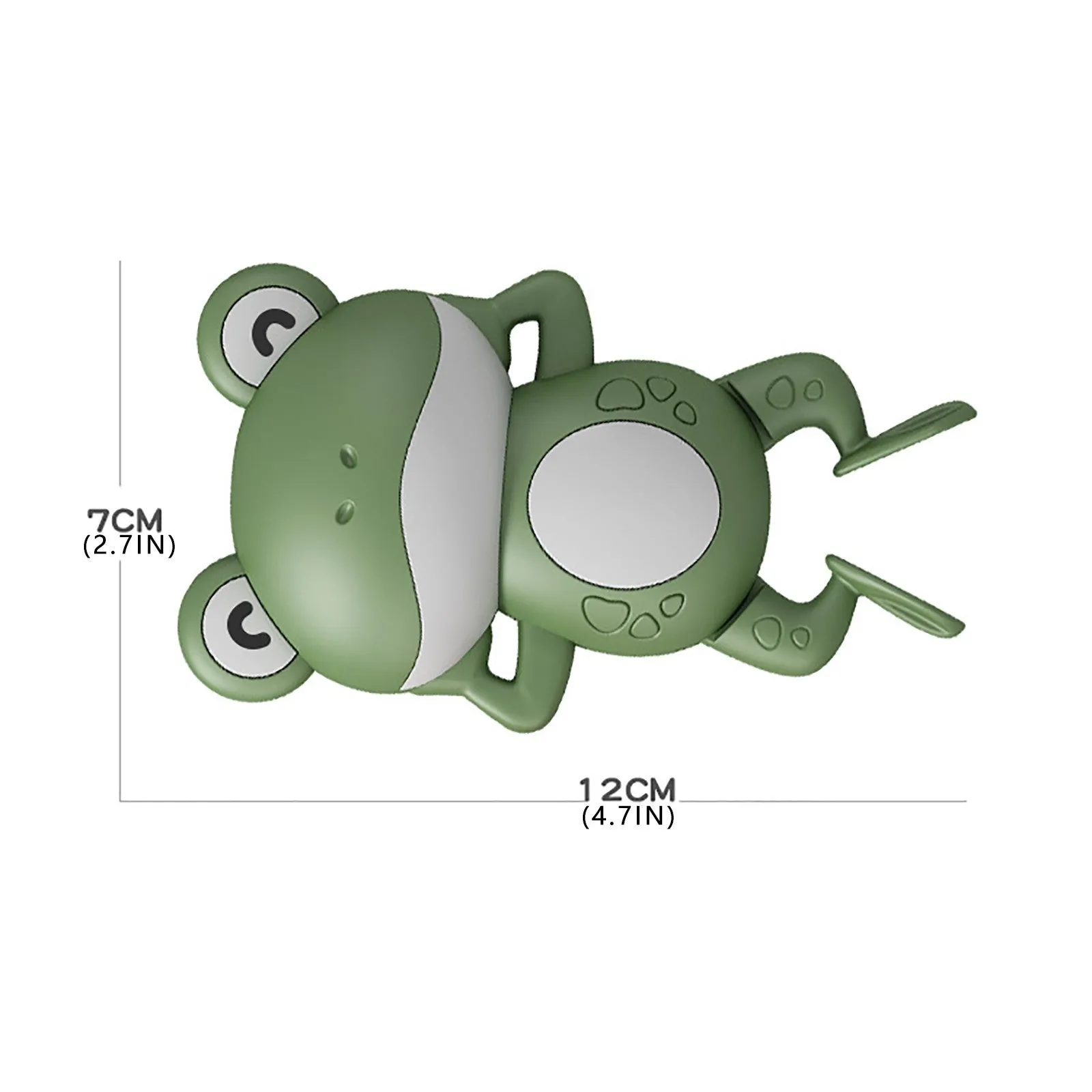 Little Frog clockwork floating bath toy in Coral Red on water surface