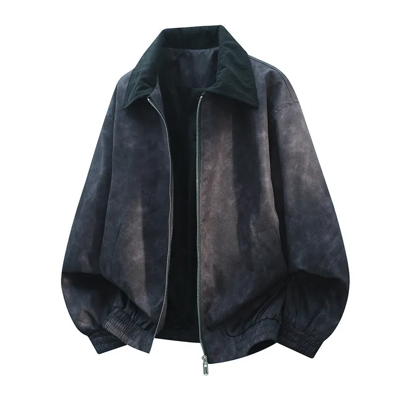 Men's stitching lapel casual jacket in multiple colours with straight hem design