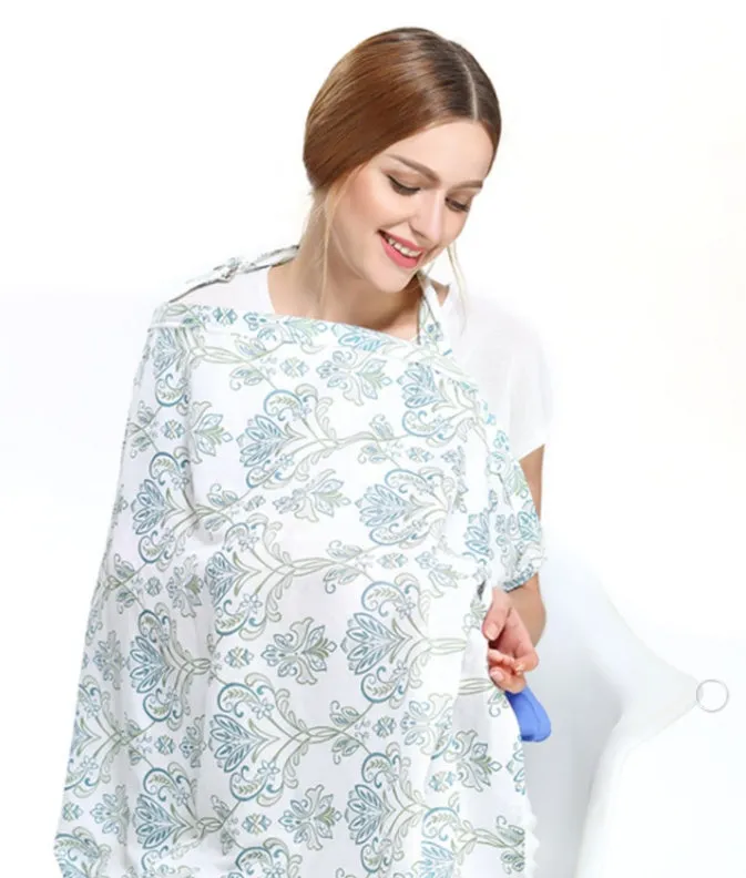 Grey breastfeeding cover with stiff frame made from breathable baby safety cotton