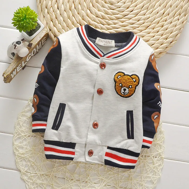 Boys thin cotton long sleeve jacket in grey, suitable for heights 80-120cm, lightweight outerwear for spring and autumn