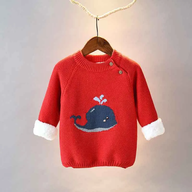 Baby plush warm cotton pullover long sleeve round neck top in chocolate colour