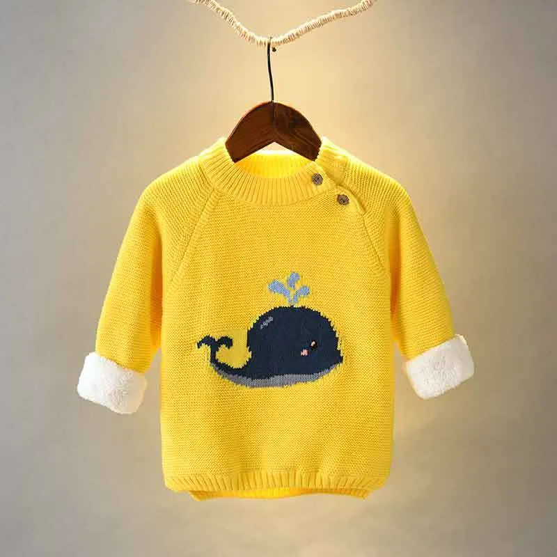 Baby plush warm cotton pullover long sleeve round neck top in chocolate colour