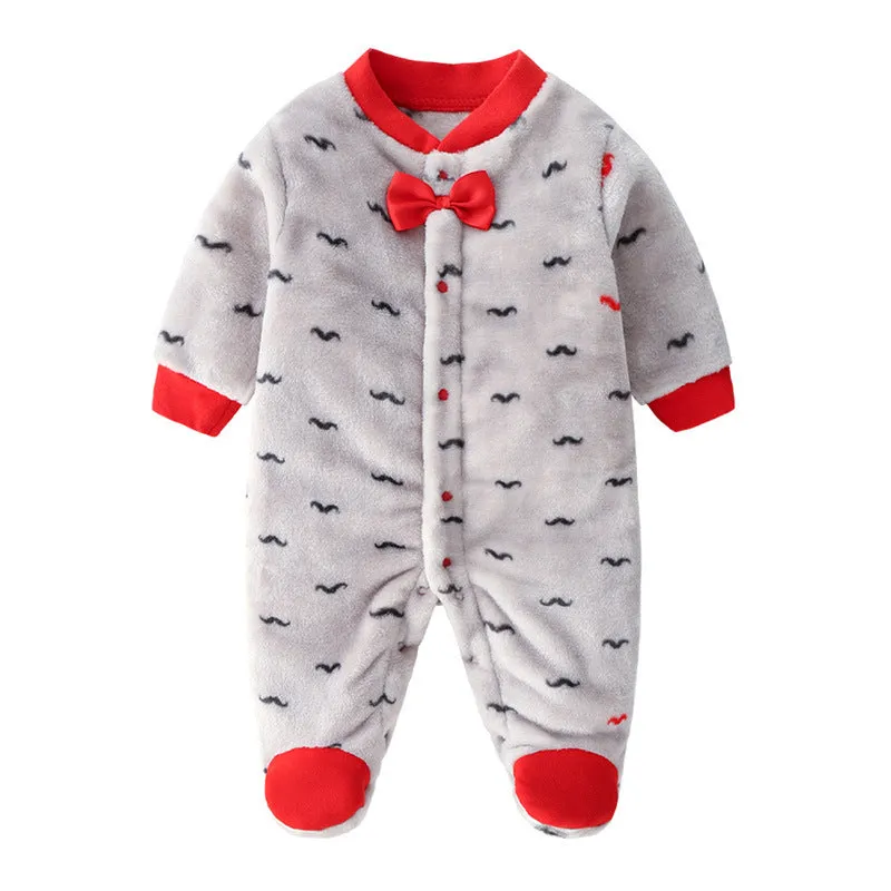 Baby warm jumpsuit made of 100% polyester in grey beard colour, long sleeves, size 6 months