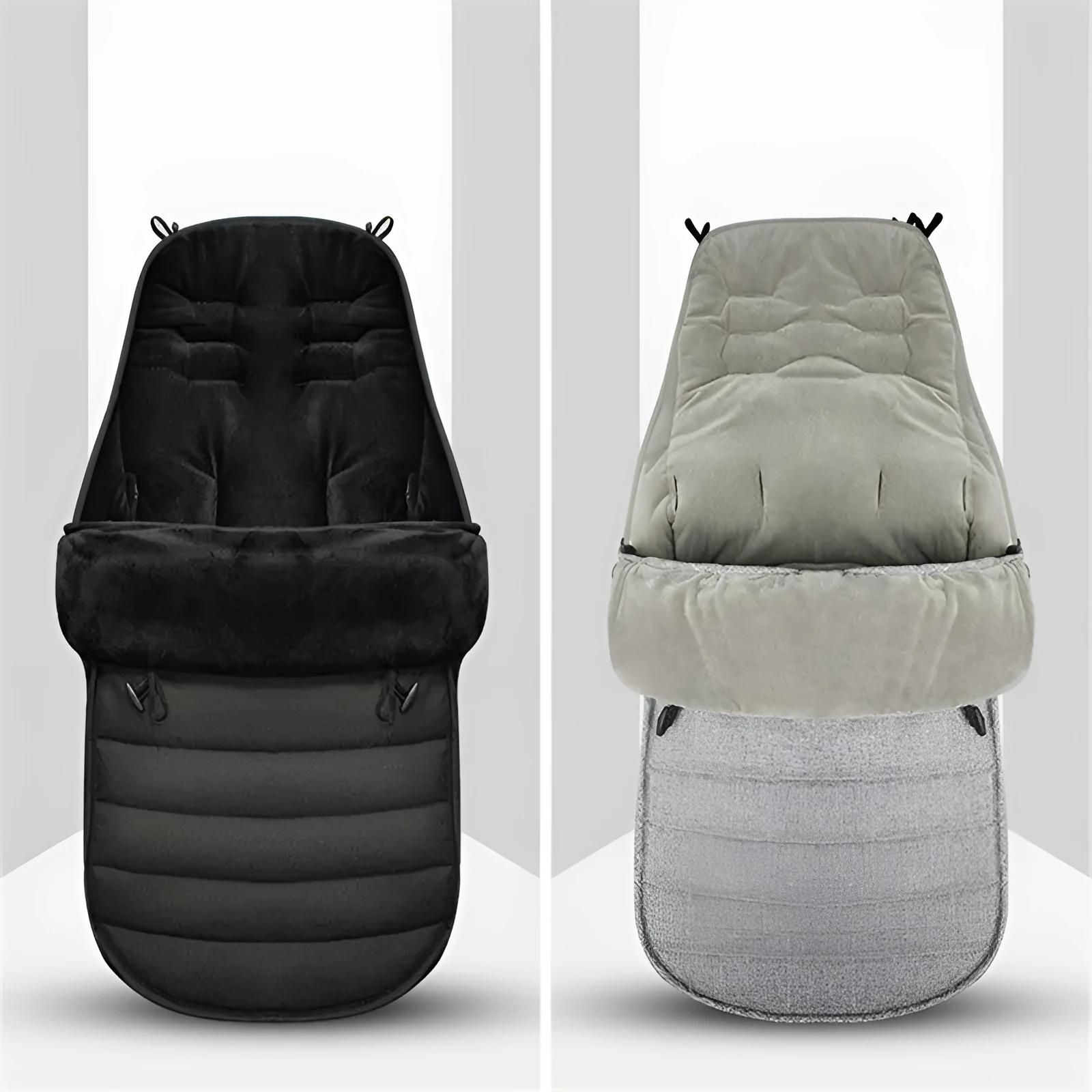 Thick cotton baby sleeping bag in black, 90cm long, unisex swaddle wrap for newborn