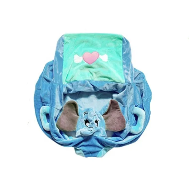 Crystal super soft child safety seat cover in elephant style with self-fill design, front height 35cm, back 40cm