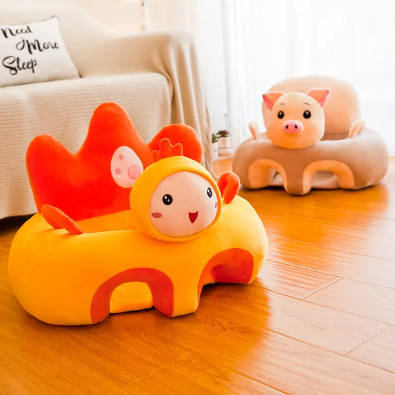 Crystal super soft child safety seat cover in elephant style with self-fill design, front height 35cm, back 40cm