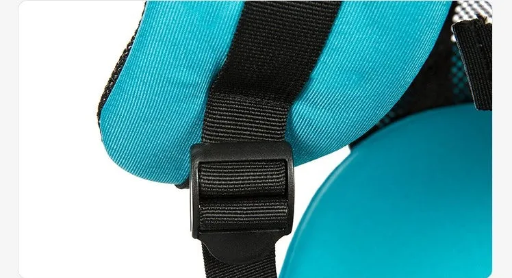 Multifunctional baby carrier in black, 100% cotton, with waist support and three carrying positions for newborn to toddler