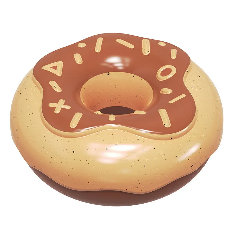 Pink donut-shaped dog toy with textured surface for teeth cleaning