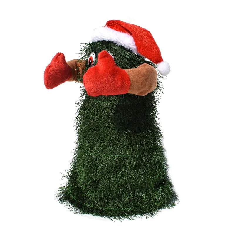 12 inch rotating dance music Christmas Santa toy with plastic and fabric construction