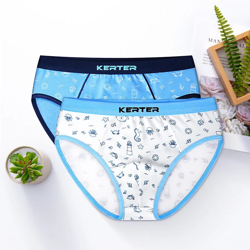 Boys cotton boxer briefs with dinosaur print, 95% cotton, available in sizes 110cm to 180cm