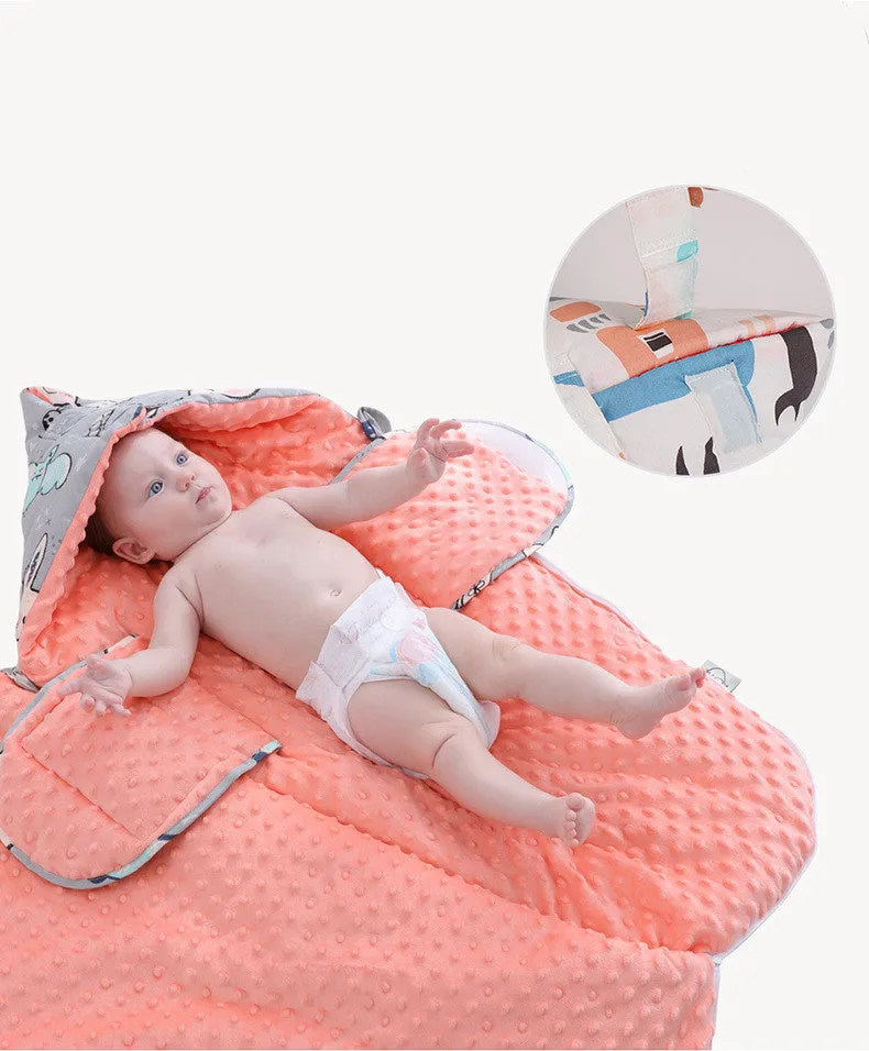 Newborn baby fleece stroller cover quilt 80x46cm with soft lining in Animal pattern