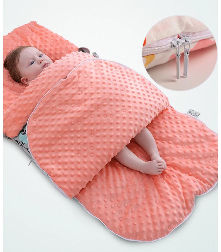 Newborn baby fleece stroller cover quilt 80x46cm with soft lining in Animal pattern