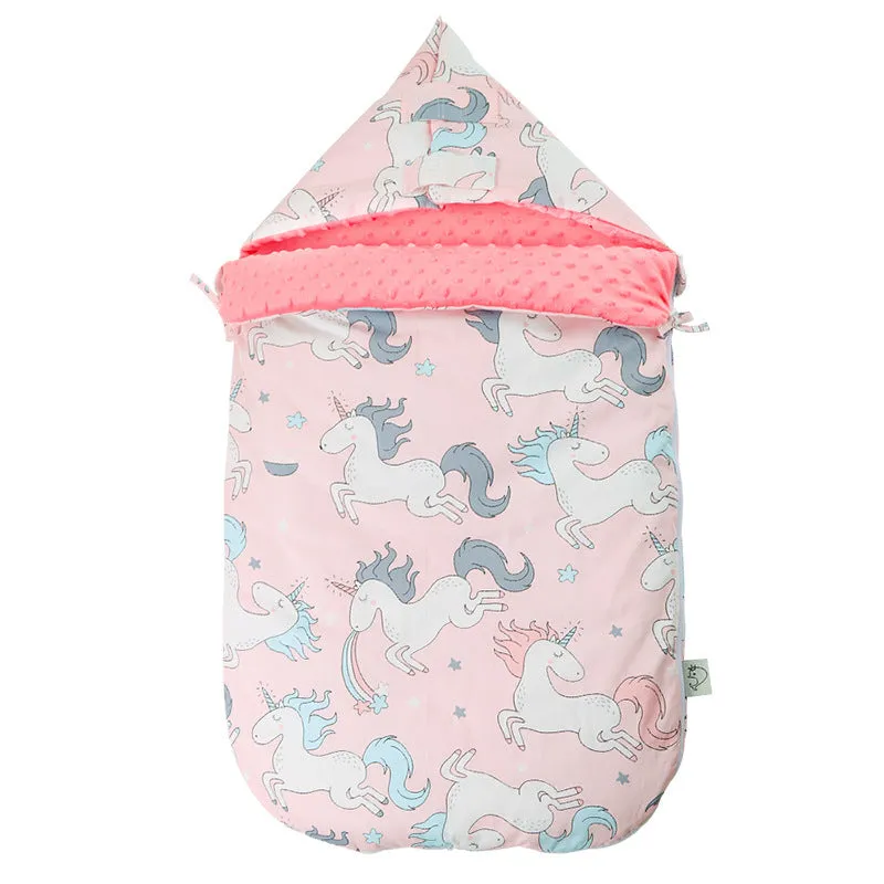 Newborn baby fleece stroller cover quilt 80x46cm with soft lining in Animal pattern
