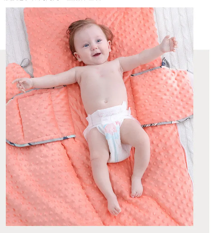 Newborn baby fleece stroller cover quilt 80x46cm with soft lining in Animal pattern