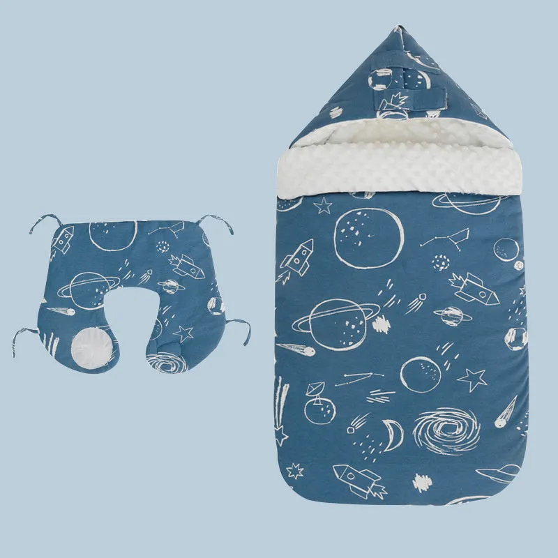 Newborn baby fleece stroller cover quilt 80x46cm with soft lining in Animal pattern