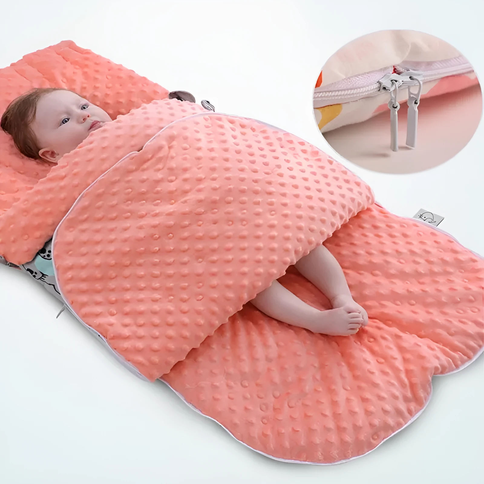 Newborn baby fleece stroller cover quilt 80x46cm with soft lining in Animal pattern