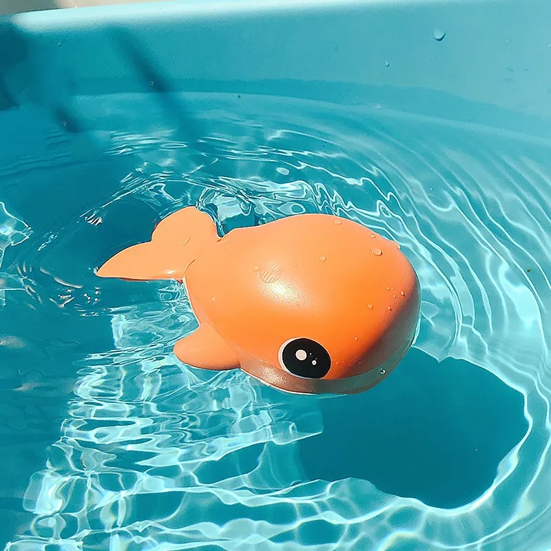 Clockwork plastic floating bath toy in crab shape with light blue colour