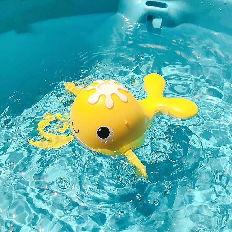 Clockwork plastic floating bath toy in crab shape with light blue colour