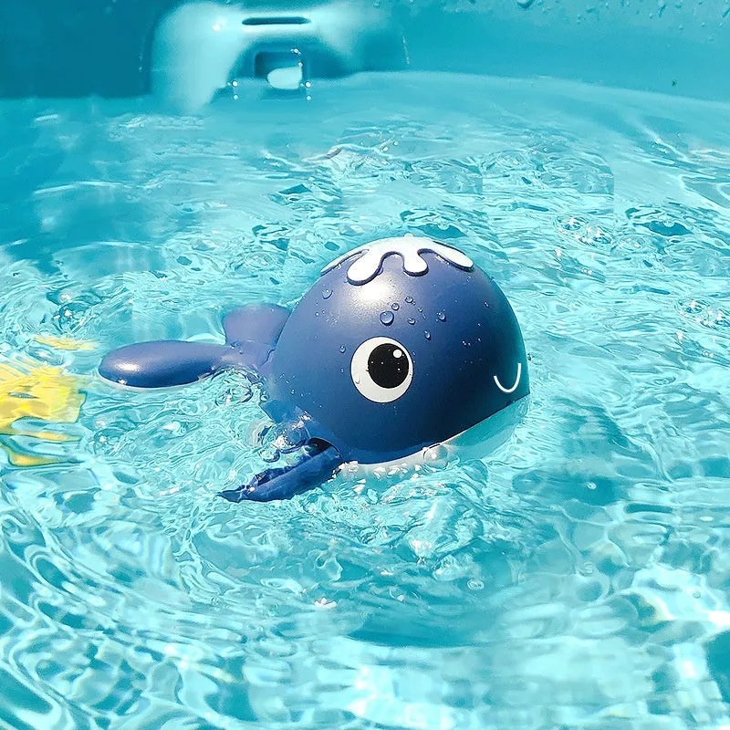 Clockwork plastic floating bath toy in crab shape with light blue colour