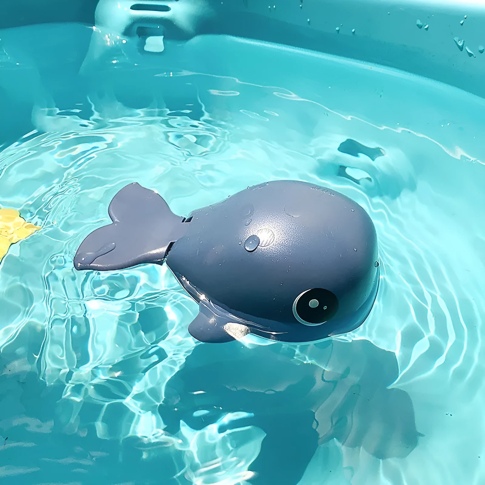 Clockwork plastic floating bath toy in crab shape with light blue colour