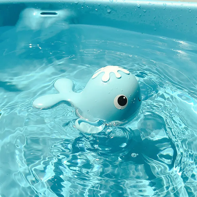 Clockwork plastic floating bath toy in crab shape with light blue colour