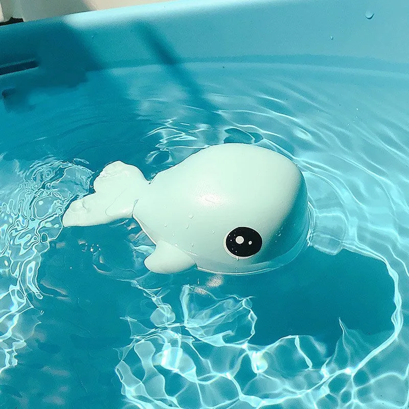 Clockwork plastic floating bath toy in crab shape with light blue colour
