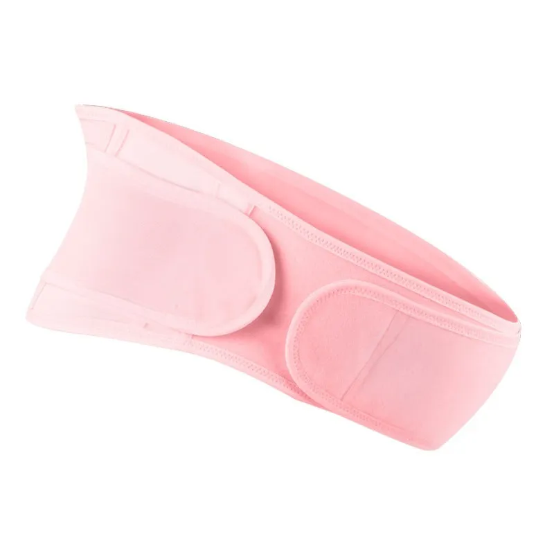 Cotton maternity belt for pregnant women with adjustable waist belly support, black and pink