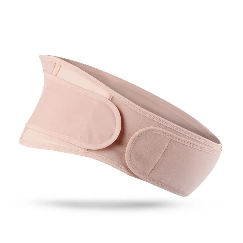 Cotton maternity belt for pregnant women with adjustable waist belly support, black and pink