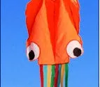 Large 4-metre octopus soft kite in red with 30-metre line and control handle on beach