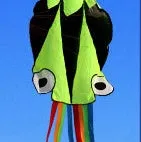 Large 4-metre octopus soft kite in red with 30-metre line and control handle on beach