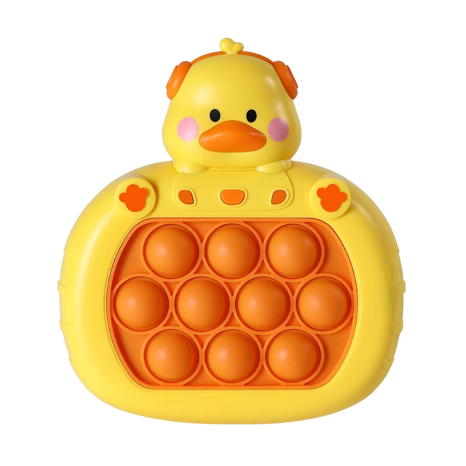 Quick Push Game Console in Little Yellow Duck style with flash and music, 11.5x5.5x13cm, with charger and screwdriver