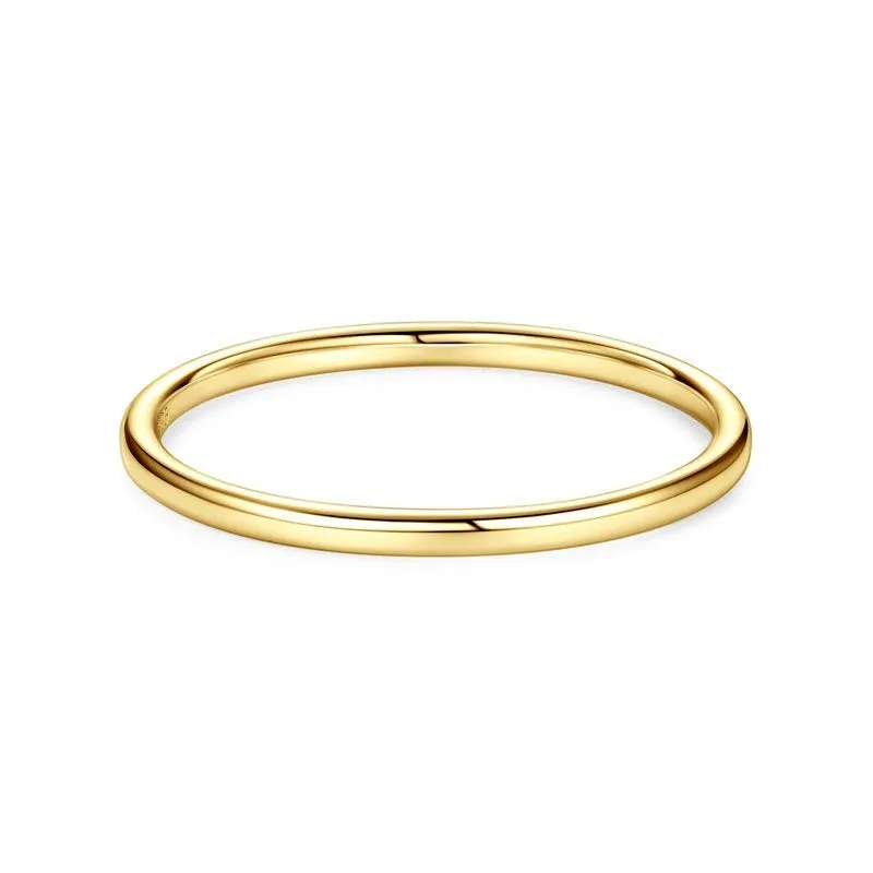 Simple geometric round bracelet ring in sterling silver, gold, and platinum colour options.