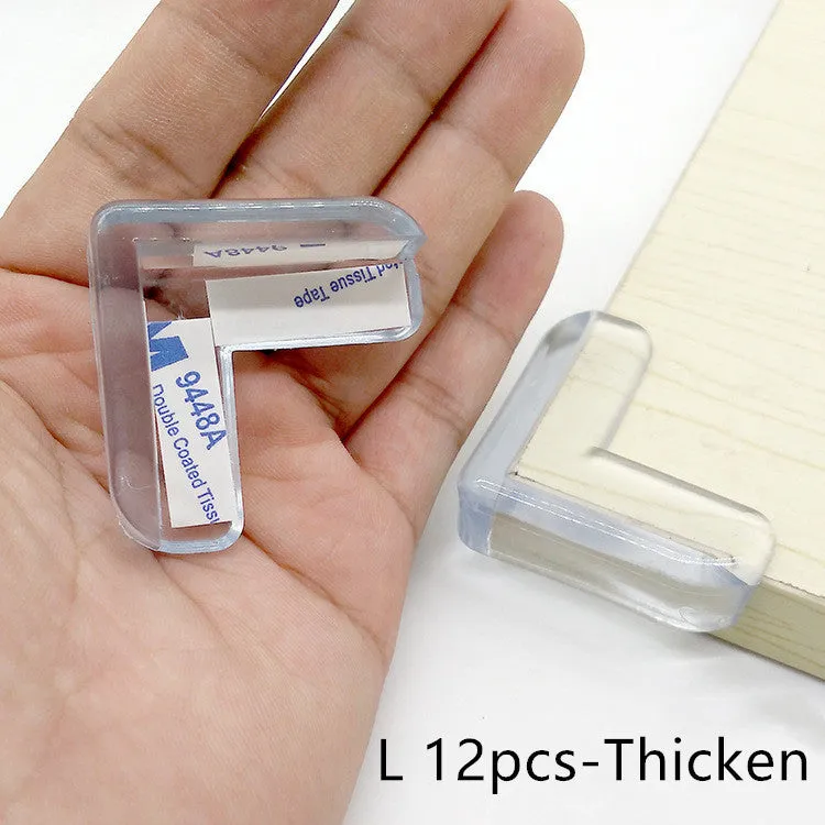 Baby silicone protective pad L-shaped thickening anti-collision table corner cover set of 12 pieces