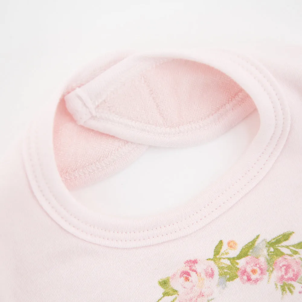 Cotton baby bib with three drool towels set for infants 0-1 years, two colour styles, 80g each