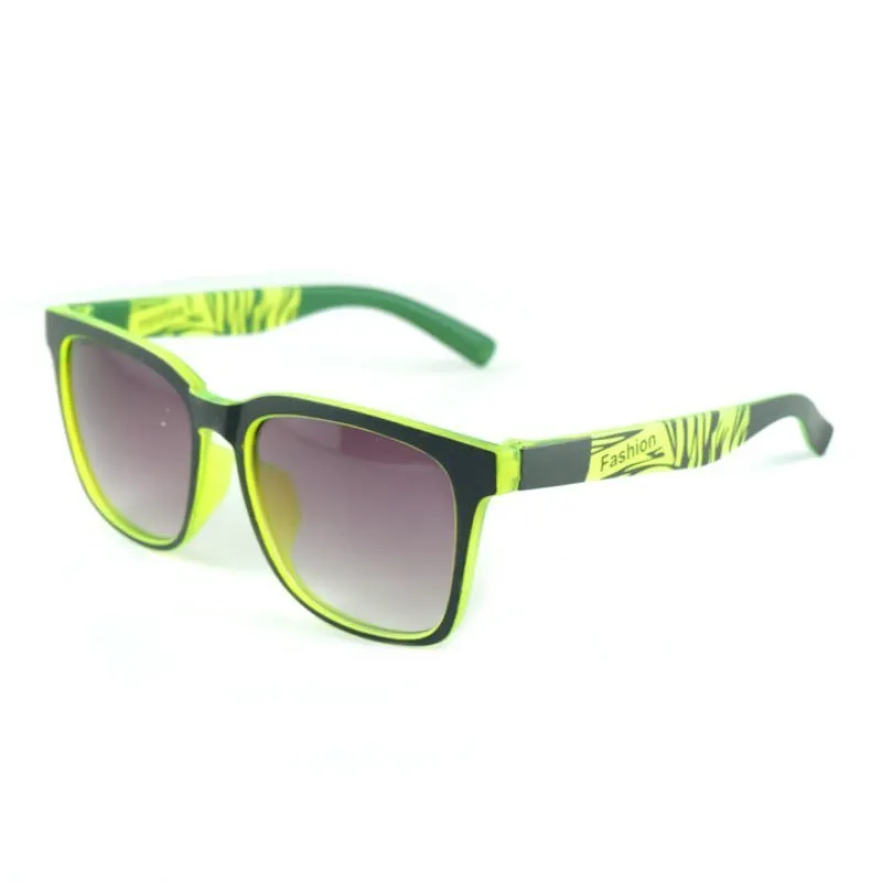Square Kids Sports Sunglasses PC Frame AC Lens Strong Construction C1 Black C2 Green C3 Red C4 Orange C5 Yellow-Green C6 Blue Unisex Style