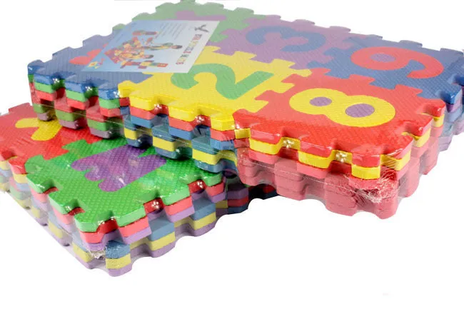 36-piece colourful foam puzzle mat set with removable alphabet and numbers, each tile 12cm x 12cm