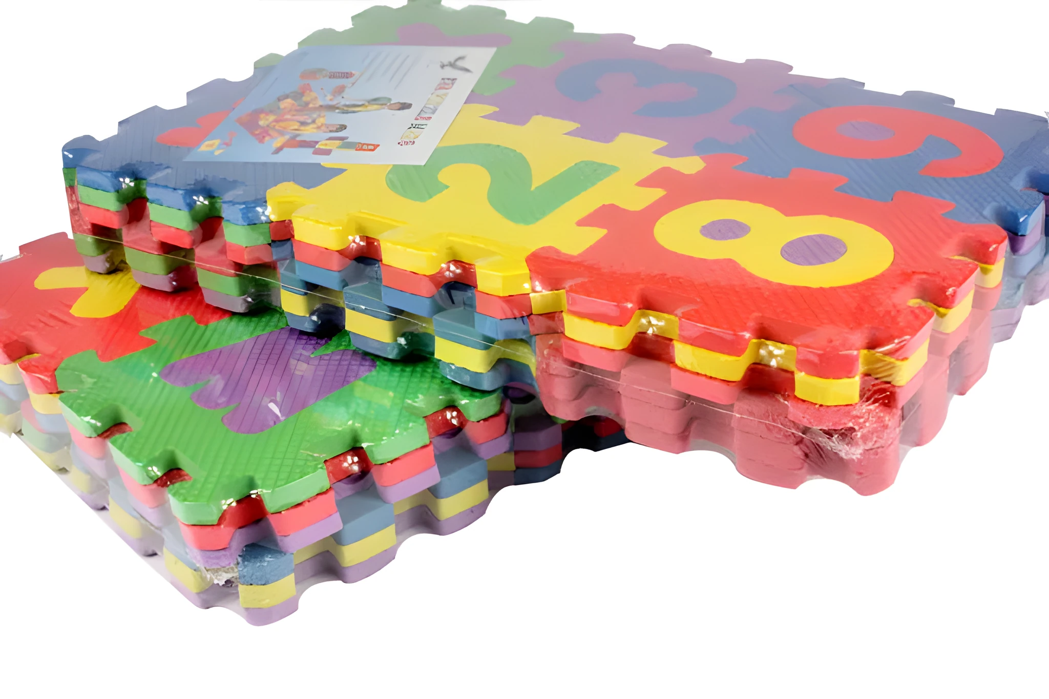 36-piece colourful foam puzzle mat set with removable alphabet and numbers, each tile 12cm x 12cm