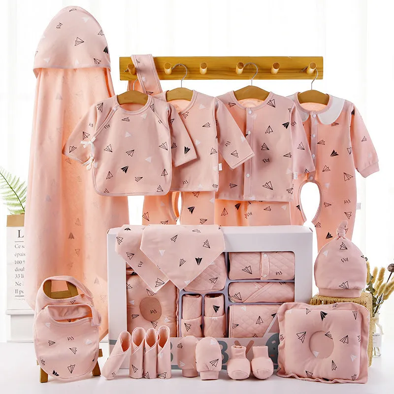 Baby gift box set pure cotton newborn clothes Chinese style 22 piece in pink and blue