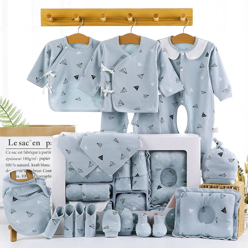 Baby gift box set pure cotton newborn clothes Chinese style 22 piece in pink and blue