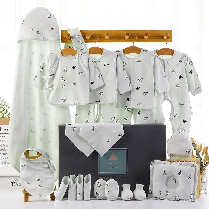 Baby gift box set pure cotton newborn clothes Chinese style 22 piece in pink and blue