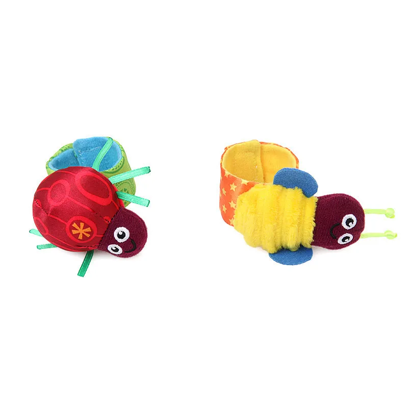 Bee Beetle fabric wristband toy with Velcro adjustable band for babies
